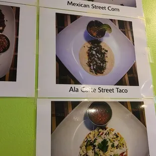 four plates of food