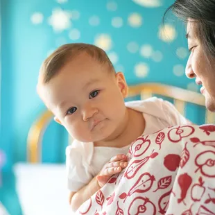 Our towels make great burp cloths, stroller covers, and breast feeding privacy blankets. They also work wonders to clean up any spills!