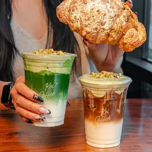 Pistachio Matcha, Pistachio Quattro Latte, Pistachio Croissant