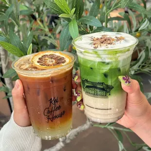 Melon Espresso Tonic &amp; Banana Matcha Latte (Instagram: foodwithbros)