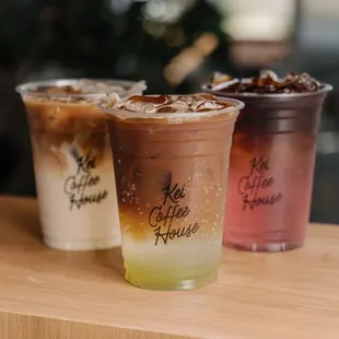 Melon Espresso Tonic, Coconut Cold Brew, Sweet Corn Latte