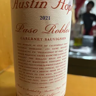 a close up of a bottle of wine