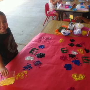 Relationship building through collaborative art activities.