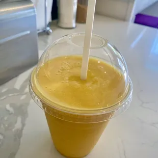 Mango smoothie - they use Torani real fruit smoothie mix (lots of added sugar).