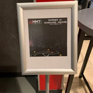 a framed picture of the scene