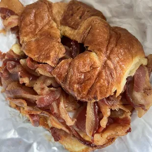 Bacon and Egg Sandwich on croissant