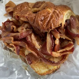 Bacon and Egg Sandwich on croissant