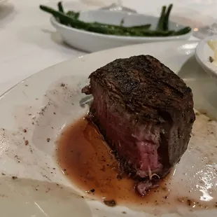 I forgot to take a pic of my 8oz filet but here's one after eating a few ounces  cooked and tasted fabulous.
