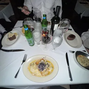 From left to right- filet with crabmeat, sea bass, filet