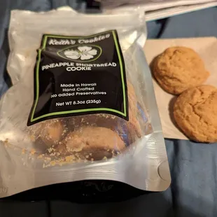 a bag of cookies and a cookie