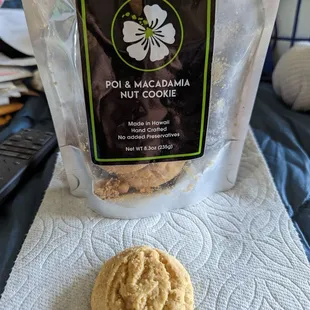 a cookie and a bag of nut cookies