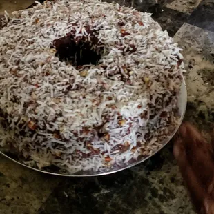 Chocolate  Diabetic coconut  pecan cake