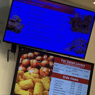 Seafood menu
