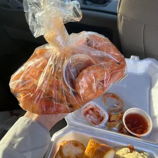 Fresh boiled shrimp