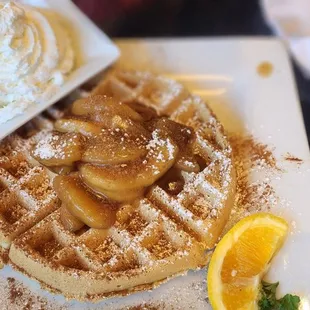 Apple cinnamon waffle