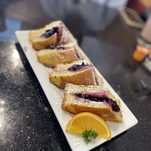 blueberry and orange slices