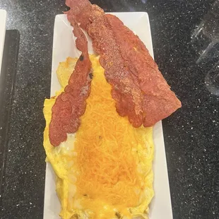 Bacon and scrambled eggs