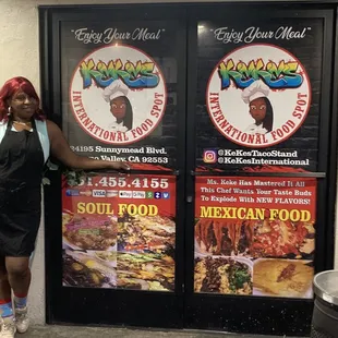 Miss keke serves soul food to Mexican food. As the sign says this is international food for the whole family!