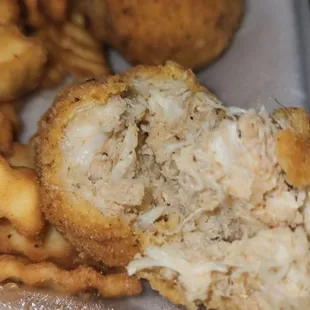 Crab ball and fries