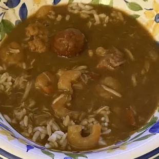 Half of the gumbo portion