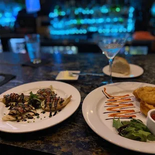 Tempura Shrimp and Steak Bruschetta