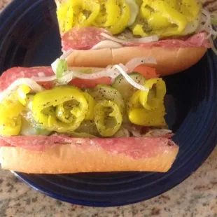 Genoa Salami and Mozzarella cheese hoagie