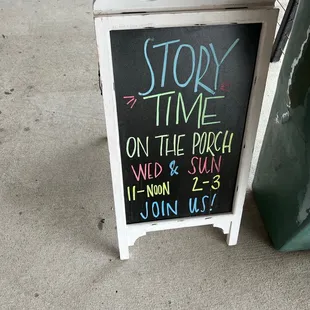 Story time in the summer