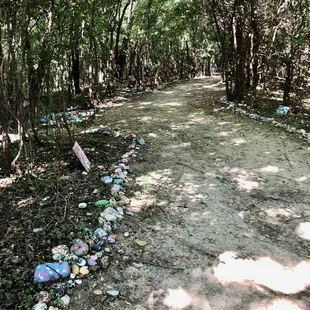 Rock path is nicely shaded for walks with dogs and kids during the hot summer heat