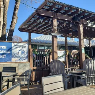 Outdoor space, much larger than the photo, deck and patio.