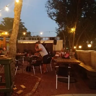 Open mic night. 2 thumbs up