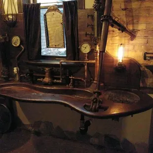 Cool bathroom sink area.