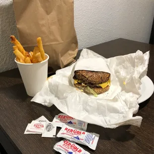 a sandwich and french fries