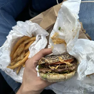 Double Meat Burger  with Fries