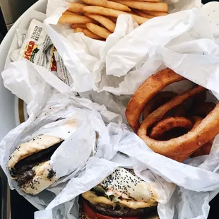 #5 special, onion rings, &amp; french fries