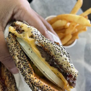 Cheeseburger and fries