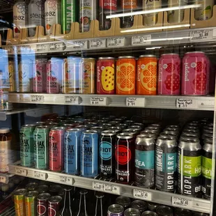 a variety of beverages