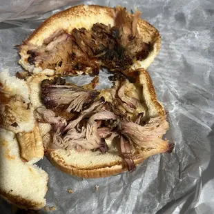Pulled pork sandwich so dried up it wasn't edible