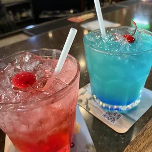Blue Hawaiian and shirley temple with vodka- happy hour