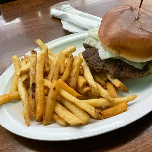 Cheeseburger and fries