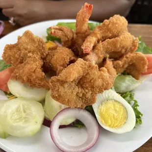 Fried Jumbo Shrimp Salad