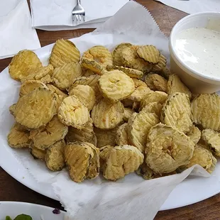 Fried pickles with ranch