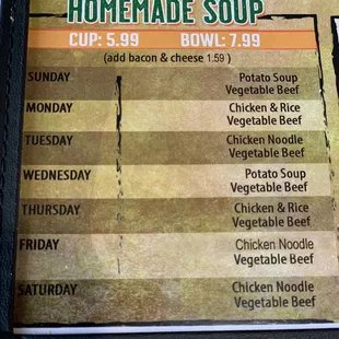 Homemade soups }:{