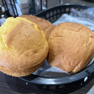 Cornbread and rolls