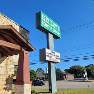 a sign for kelley&apos;s country cookin