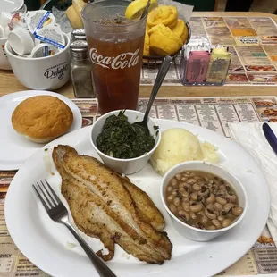 Delicious Grilled Catfish with Sides &amp; Iced Tea!!!