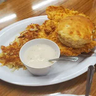 Huge chicken and biscuit