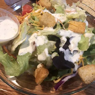 a salad with dressing