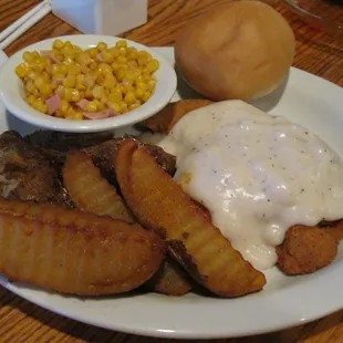 chicken fried chicken with steak fries