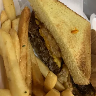 a sandwich and french fries