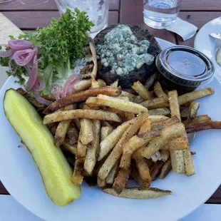 Bison Burger with fries